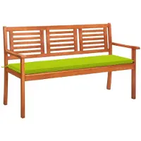 vidaXL Tuinbank voor 3 personen met kussen, 150 cm, massief eucalyptus hout