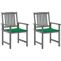 vidaXL Tuinstoelen 2 st met kussens massief acaciahout grijs