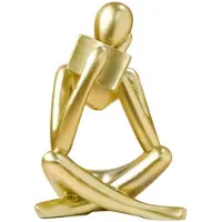 Semoic Denkers Sculpturen, Gouden Denkers Hars Standbeeld Leesornament, Denkers Sculptuur Decoratie, Modern Boek Decor A
