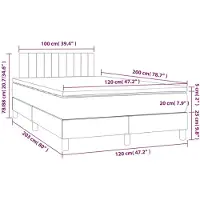 vidaXL Boxspring met matras stof donkerbruin 120x200 cm