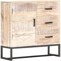 vidaXL Dressoir 73x30x75 cm massief acaciahout wit