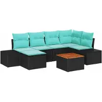 vidaXL Tuinset, 7-delig, zwart en turquoise
