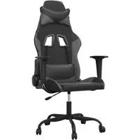 vidaXL Gamingstoel, zwart en grijs, kunstleer