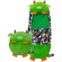Aihontai Schattige kinderslaapzak met dekbed en kussen 137*50cm voor blije dutjes, groen