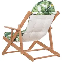 Springos Houten Ligstoel - Ligbed - Met Kussen - Verstelbaar - Weersbestendig - Groen - Grenenhout - 90 x 71 x 103 Cm
