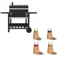 Monster Houtskool BBQ XXL - 69 x 43 cm grilloppervlak - zwart - incl. rookhout