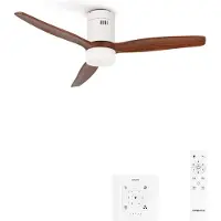 Create - Stille plafondventilator met technische ABS bladen 40W (Ø152cm) - Met licht LED - Controller voor wandmontage + Afstandsbediening - 6 snelheden - Programmeerbaar - WIND CALM