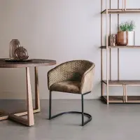 Tower Living Eetkamerstoel Pellaro - Groen Stof - 56x58x79cm