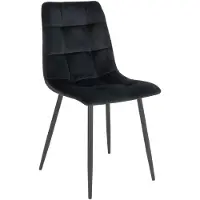 House Nordic Eetkamerstoel Zwart Stof - Zithoogte 50cm - 55x44x86cm - Set van 2