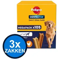 Pedigree 3x - Dentastix Maxi Mega Pack Multipack 105-pack - Hondensnacks - 15x270g