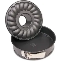 Famanu – Springvorm met platte en buisbodem, Ø 24 cm, taartvorm van staal met antiaanbaklaag, 1 stuk