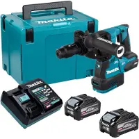 Makita HR 002 GU201 accu-boorhamer 40 V max. 2,9 J SDS plus borstelloos + 2x accu 4,0 Ah + oplader + Makpac