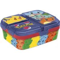 Stor Pokémon Kinderlunchbox Team Blue – Broodtrommel met 4 vakken voor kinderen vanaf 4 jaar - Vaatwasserbestendig & BPA-vrij - Blauw