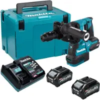 Makita HR 002 GM201 accu-boorhamer 40 V max. 2,9 J SDS plus borstelloos + 2x accu 4,0 Ah + oplader + Makpac