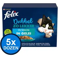 Felix 5x - Dubbel Zo Lekker Vis Selectie in Gelei - Kattenvoer Natvoer - 12x85g