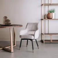 Tower Living Eetkamerstoel Lenno - Beige Stof - 61x61x86cm