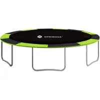 Springos Trampoline Rand | Ø 363-369 cm | Beschermrand Trampoline | Rond | Groen | Zwart