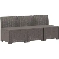vidaXL 3-Zits Tuin Sofa Rottanlook 3-zits PP Lichtgrijs