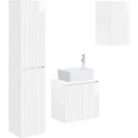 vidaXL Badkamerkastset, 3 stuks, hoogglanzend wit, 33 x 34,5 x 160 cm