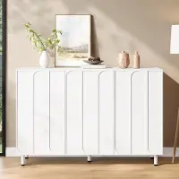 STILVORA Schoenenkast Staand – 3 Deuren Met Verstelbare Legplanken – Modern Design Voor Hal En Woonkamer – MDF En Spaanplaat – Wit – 120 X 37 X 80 Cm
