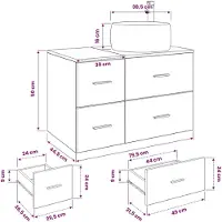 vidaXL Badkameraccessoireset, 2 stuks, gerecycled hout, houtvezel