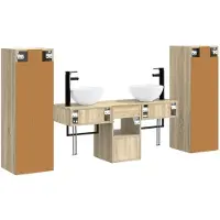 vidaXL Badkamerkastset, 5 stuks, Sonoma-eikenhout, 33 x 34,5 x 100 cm