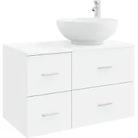 vidaXL Badkameraccessoireset, 2 stuks, wit, van houtvezel