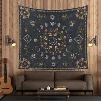 Unyqoos Uniek Maanfasen Wandtapijt met Bloemen voor Slaap- en Woonkamer Decoratie