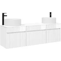 vidaXL Badkamerkast-set, 3 stuks, hoogglanzend wit, 49 x 44,5 x 65,5 cm