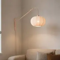 LumenXL Verstelbare wandlamp Flera met ronde beige stoffen kap