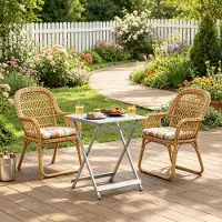 HAUSS SPOLE Campingtafel - Opvouwbaar En Lichtgewicht Met X-Vormig Onderstel - Voor Balkon Camping En Tuin - Aluminium - 50,5 x 47 x 59,5 cm - Zilver