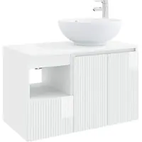 vidaXL Badkamerkast set, 2 stuks, hoogglanzend wit, houtvezel