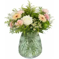 Plume Living Vaas Floran - transparant groen - D20 x H25 cm - glas - bloemenvaas - voor stelen en boeketten
