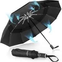 Famanu – Stormvaste zakparaplu, groot en winddicht, lichtgewicht en automatisch, opvouwbare reisparaplu voor volwassenen en kinderen