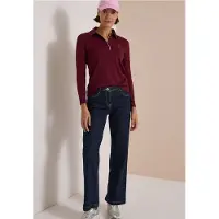 Cecil Dames Poloshirt met lange mouwen en knopen - Rood - M
