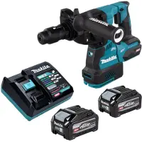 Makita HR 002 GU201 accu-boorhamer 40 V max. 2,9 J SDS plus borstelloos + 2x accu 4,0 Ah + oplader