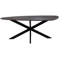 Giga Meubel Eettafel Owen Kiezel Bruin Matrix-poot 200cm