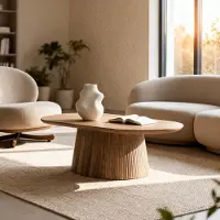 Giga Meubel Salontafel Salvador Naturel Ovaal 140cm