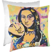 ANRO Sierkussen Mona Lisa 40x40cm – Gobelin Digitale Druk Inclusief Vulling Kunst Bank Woonkamer