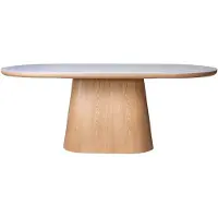 Giga Meubel Eettafel Alba Naturel Marmer 200cm Ovaal