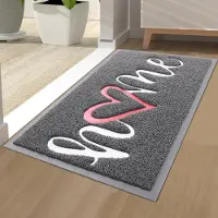Famanu – Antislip deurmat voor binnen en buiten, wasbare vuilvangmat voor huisdeur en tuin, 40 x 60 cm, grijs