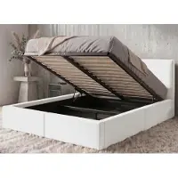 BMS PAX 140x200 Bedroom Bed with Mattress and Storage, White