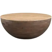 Giga Meubel Salontafel Aiden Travertin Donkerbruin Rond