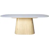 Giga Meubel Eettafel Madia Naturel Marmer 200cm Ovaal