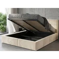 BMS PAX 160x200 Bedroom Bed with Mattress and Storage, Cashmere