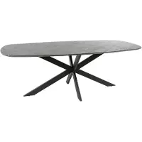 Nest of Nora Eettafel met kruispoot Jorin - Deens ovaal 215 cm - Grafiet