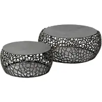 Nest of Nora Salontafel set Sivon - Set van 2 - Metaal - Zwart nikkel