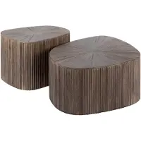 Nest of Nora Salontafel set Sena - Set van 2 vierkant - Massief - Teak hout - Espresso