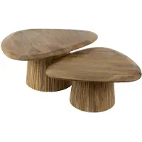 Nest of Nora Salontafel set Sari - Set van 2 driehoekig - Massief mangohout