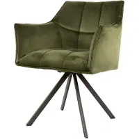 Nest of Nora Set van 2 - Eetkamerstoelen Elda - Met armleuning en draaibaar - Velvet groen